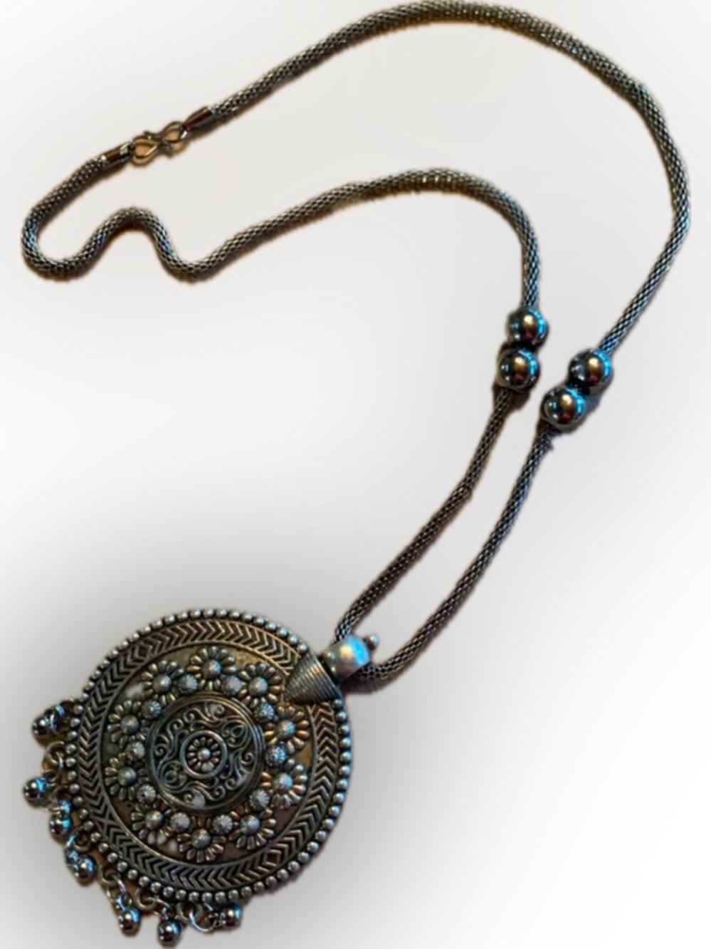 Pendant Necklace – turquoise accent - boho -statement -lightweight